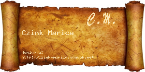 Czink Marica névjegykártya